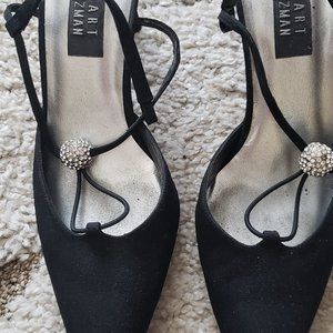 Satin evening shoes